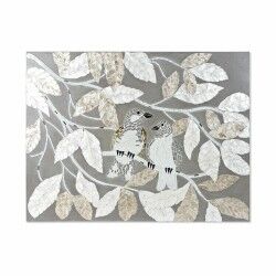 Canvas DKD Home Decor Beige Grijs Blad van een plant 90 x 4 x 70 cm