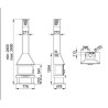 Huesca 3-Glass Wood Burning Fireplace Bronpi 10 kW