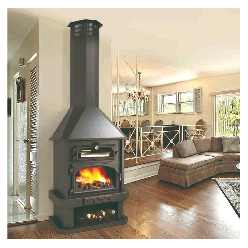 Lareira a lenha Ebro com forno Bronpi de 14 kW