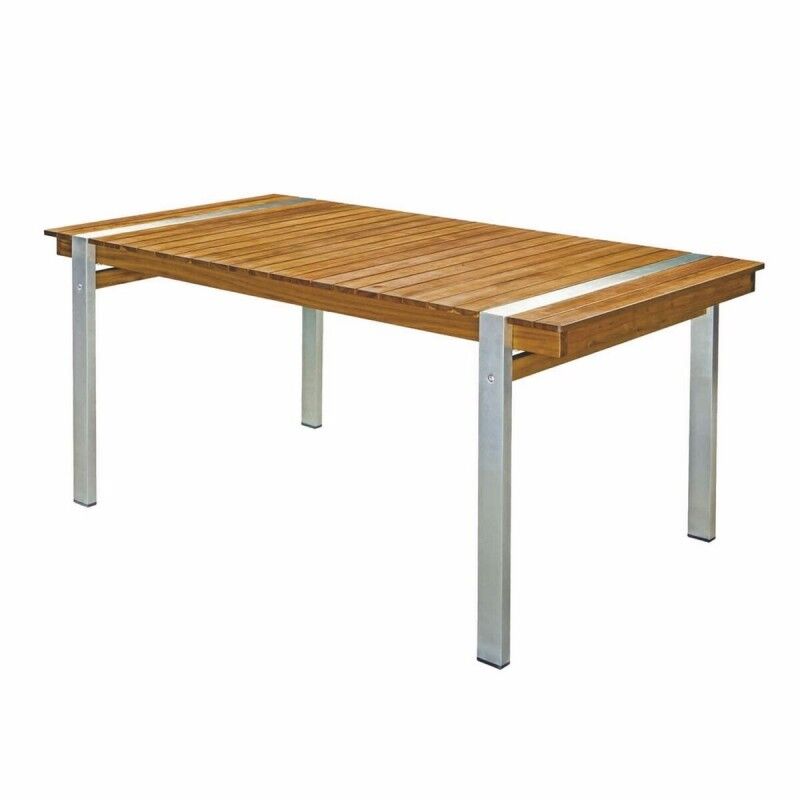 Table de Salle à Manger Norah 160 x 85 x 74 cm Bois Acier inoxydable Table de Salle à Manger Norah 160 x 85 x 74 cm Bois Acier inoxydable
