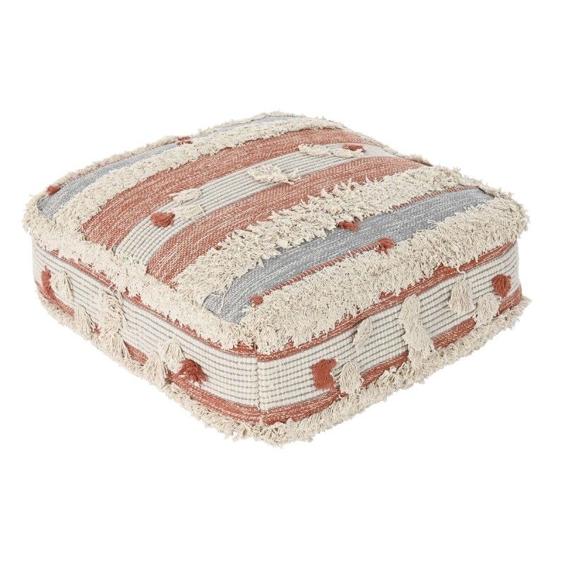 Poef DKD Home Decor Wit Oranje Strepen Boho 60 x 60 x 25 cm (2 Stuks) Poef DKD Home Decor Wit Oranje Strepen Boho 60 x 60 x 25 cm (2 Stuks)