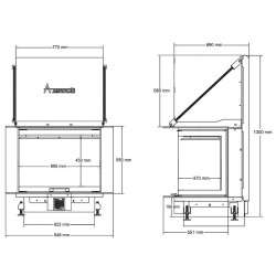 Lareira a Lenha Crystal 80 Max A.Caminetti 3 Lados de Vidro