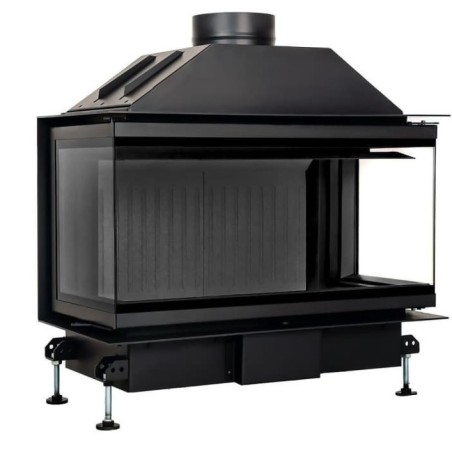 A.Caminetti Crystal 80 Camino a legna 3D con 3 lati in vetro