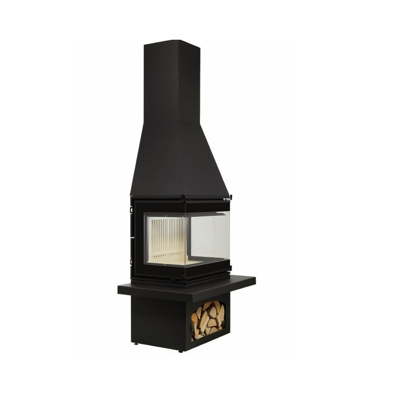 Mediterranean C65 wood-burning fireplace A.Caminetti 3 glazed sides