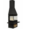 Mediterranean C65 wood-burning fireplace A.Caminetti 3 glazed sides