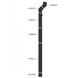Saída vertical do kit de conexão da chaminé na parte superior Bofill