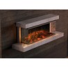 Lumen 1200 electric fireplace with grey stone frame in La Nordica