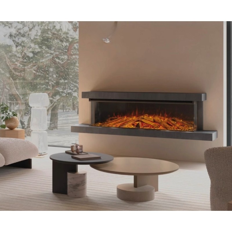 Lumen 1600 electric fireplace in charcoal grey frame by Nordica