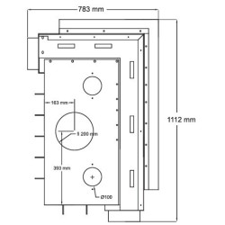 Quattro 90R wood-burning fireplace insert with angled lift-up glass A.Caminetti.