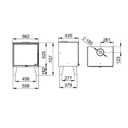 Arus 12.5kW Bronpi Wood Stove with Wooden Legs