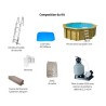 Piscine Bois Sunwater 360 All in One Ubbink Liner bleu