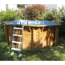 Piscine Bois Sunwater 360 All in One Ubbink Liner bleu