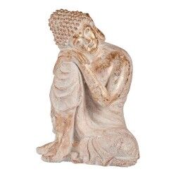 Decoratief tuinfiguur Ibergarden CC20445 Wit Gouden Polyresin 35,5 x 54,5 x 42 cm Boeddha