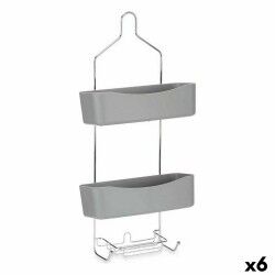 Portaoggetti da Doccia Berilo W7072 - 383 Grigio Metallo Plastica 28 x 60 x 14 cm (6 Unità)