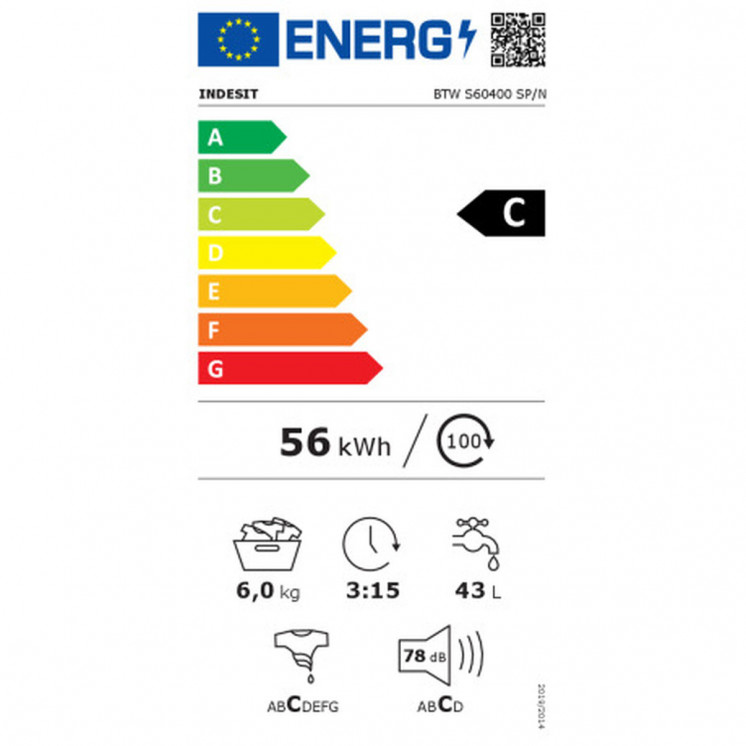 Lavadora Indesit BTWS60400SPN 6 Kg