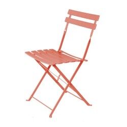 Silla de Jardín Sira Naranja Acero 41 x 46 x 80 cm (2 Unidades)