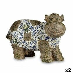 Decoratief tuinfiguur Ibergarden ZD18066 Polyresin Koe 18,5 x 33,5 x 46,5 cm (2 Stuks)