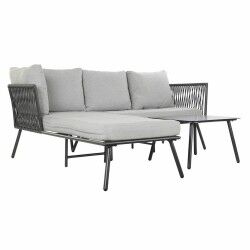 Tuinbank DKD Home Decor Zwart Metaal Aluminium Touw 30 x 40 cm 192 x 163 x 86 cm  