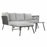 Tuinbank DKD Home Decor Zwart Metaal Aluminium Touw 30 x 40 cm 192 x 163 x 86 cm  