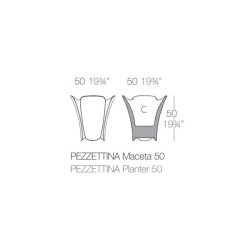 Pot Jardinière Design Pezzettina Vondom Bleu 50x50xH85