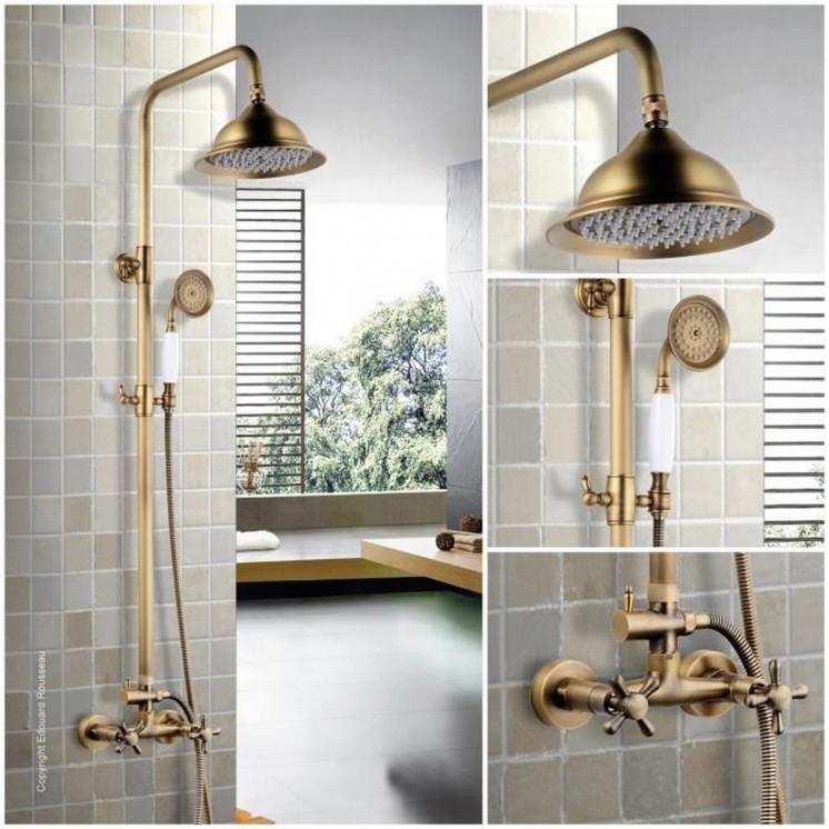 Colonne de douche Rousseau Gris Bronze Acier inoxydable