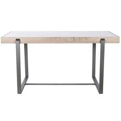 Mesa de Comedor Home ESPRIT Blanco Gris Natural Metal 150 x 85 x 75 cm
