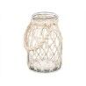 Bougeoir Boîte Blanc Transparent verre Corde 14 x 21 cm (6 Unités)