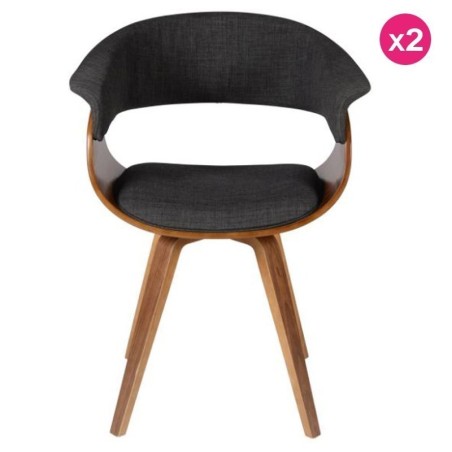 Lote de 2 sillas vintage en mio KosyForm tela gris