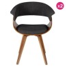 Lote de 2 sillas vintage en mio KosyForm tela gris