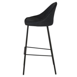 Lot de 2 Chaises de Bar en Tissu Gris Foncé Aya KosyForm