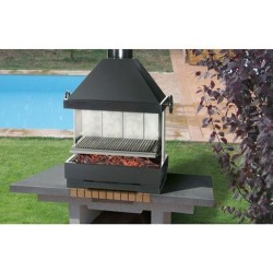 BarBecue Ferlux zu Pose oder feuerfesten Ziegeln und Stahl mit Hotte