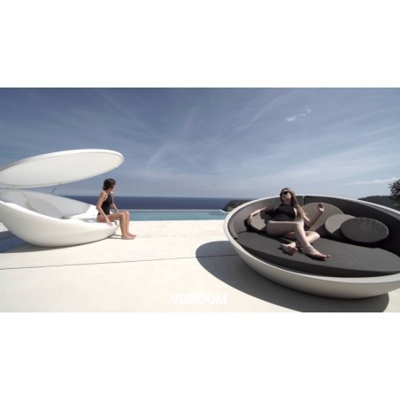 Ulm sofá cama Round Shell VONDOM White SILVERTEX 210x200xh97