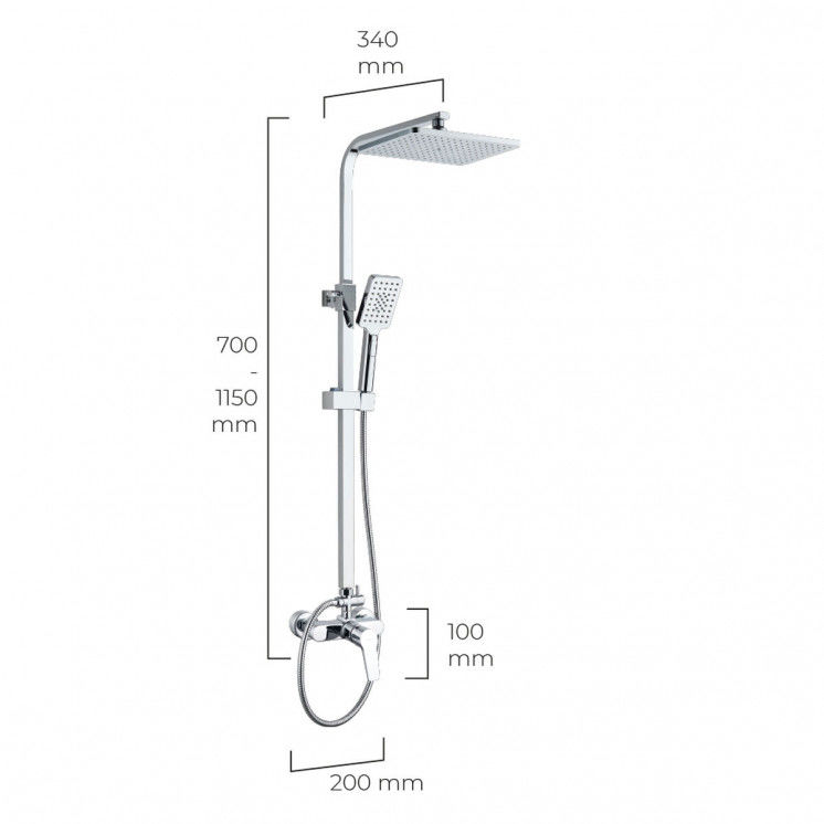 Colonna doccia EDM 01144 Altea ABS Cromato