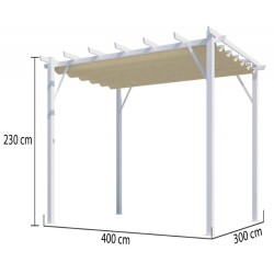 Pergola Aluminium Habrita Anthracite 12m2 com tela de sombra