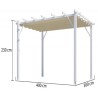 Pergola Aluminium Habrita Anthracite 12m2 with shade canvas