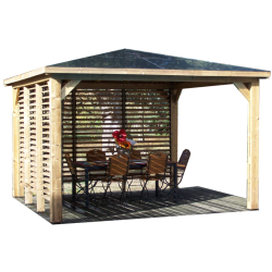 Quiosco de jardín de madera Blueterm 12,32 m2 con 2 paredes de Habrita