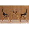Table à manger Vondom Faz Wood plateau carré blanc et pieds chêne blanchis