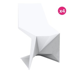 Lot de 4 Chaises Vondom Voxel Futuristes Blanc