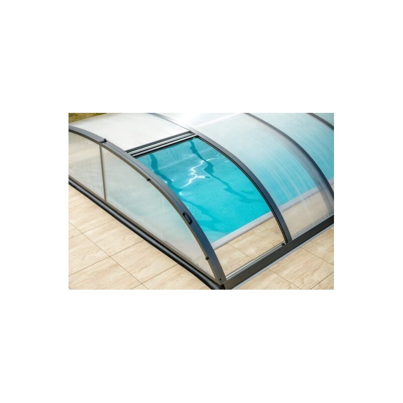 Abri de Piscine en Aluminium anthracite et Polycarbonate 430x854x84 Abrilios