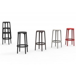 Lot de 4 tabourets hauts Brooklyn Vondom hauteur d'assise 66 pickle