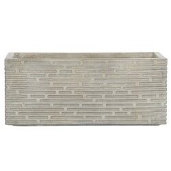 Plantenbak Home ESPRIT Beige Glasvezel Magnesium 74,5 x 37,5 x 37,5 cm