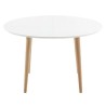 Table Ovale Extensible 120 à 200x90 Blanc et pieds de hêtre KosyForm