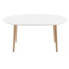 Table Ovale Extensible 120 à 200x90 Blanc et pieds de hêtre KosyForm
