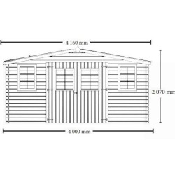 Habrita Solid Wood Garden Shelter 7.42 m² com telhado de aço