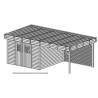 Cobertizo de jardín Habrita Thizy en madera termotratada 11,53 m2 con techo de acero