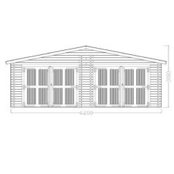 Garage Double en bois massif Habrita 42 m2