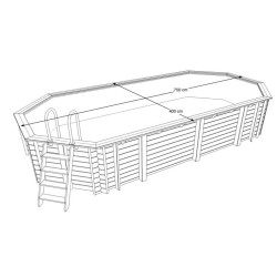 Piscina Madera Ubbink Azura 400x750 H130 Liner Beige
