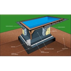 Piscine Bois Ubbink Azura 400x750 H130 Liner Beige