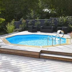 Piscine Bois Ubbink Océa 510 H120cm Liner Gris