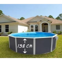 Piscine hors sol TOI Prestigio ronde 460x132 avec kit complet Anthracite